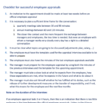 Annual appraisal with employee is an important management tool. This checklist ensures you do not forget anything and that you are well prepared